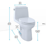 TOTO Eco UltraMax One-Piece Elongated 1.28 GPF ADA Compliant Toilet with CEFIONTECT, Cotton White