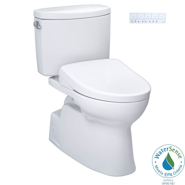 TOTO - TOTO WASHLET plus Vespin II Two-Piece Elongated 1.28 GPF Toilet and WASHLET plus S7A Contemporary Bidet Seat, Cotton White - MW4744736CEFGNo.01 - Cotton White
