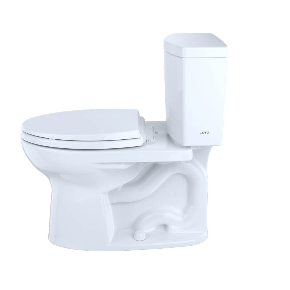 Toto Drake II 1G Two-Piece Elongated 1.0 Gpf Universal Height Toilet With Cefiontect And Right-Hand Trip Lever, Cotton White