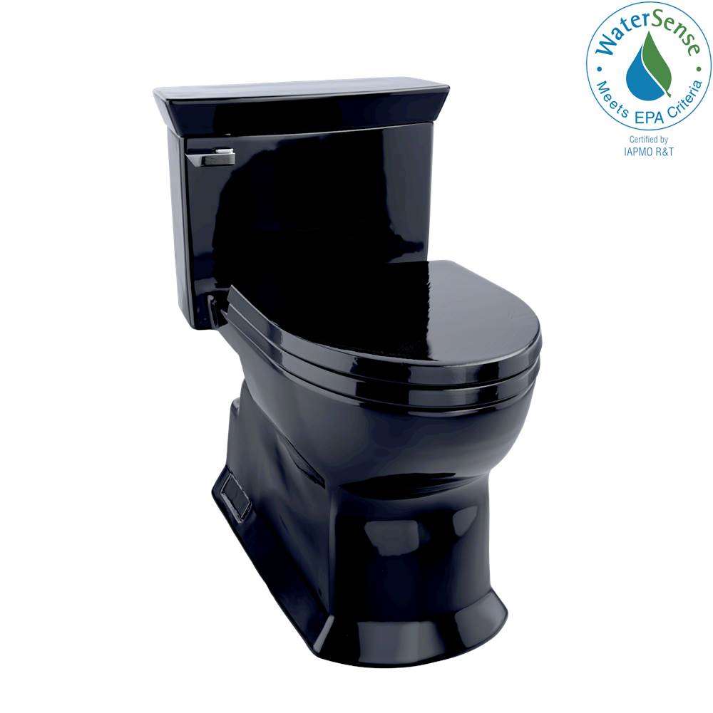TOTO - TOTO Eco Soir1/2e One-Piece Elongated 1.28 GPF Universal Height Skirted Toilet, Ebony Black - Ebony