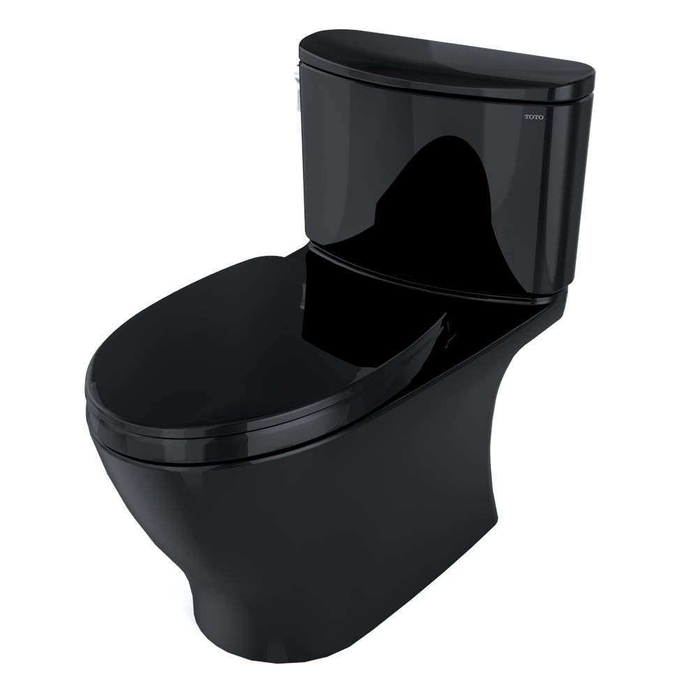 TOTO Nexus Two-Piece Elongated 1.28 GPF Universal Height Toilet with SS124 SoftClose Seat, WASHLET+ Ready, Ebony