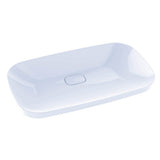 TOTO - Toto Neorest Kiwami Rectangular Semi-Recessed Fireclay Vessel Bathroom Sink With Cefiontect, Cotton White - Cotton White