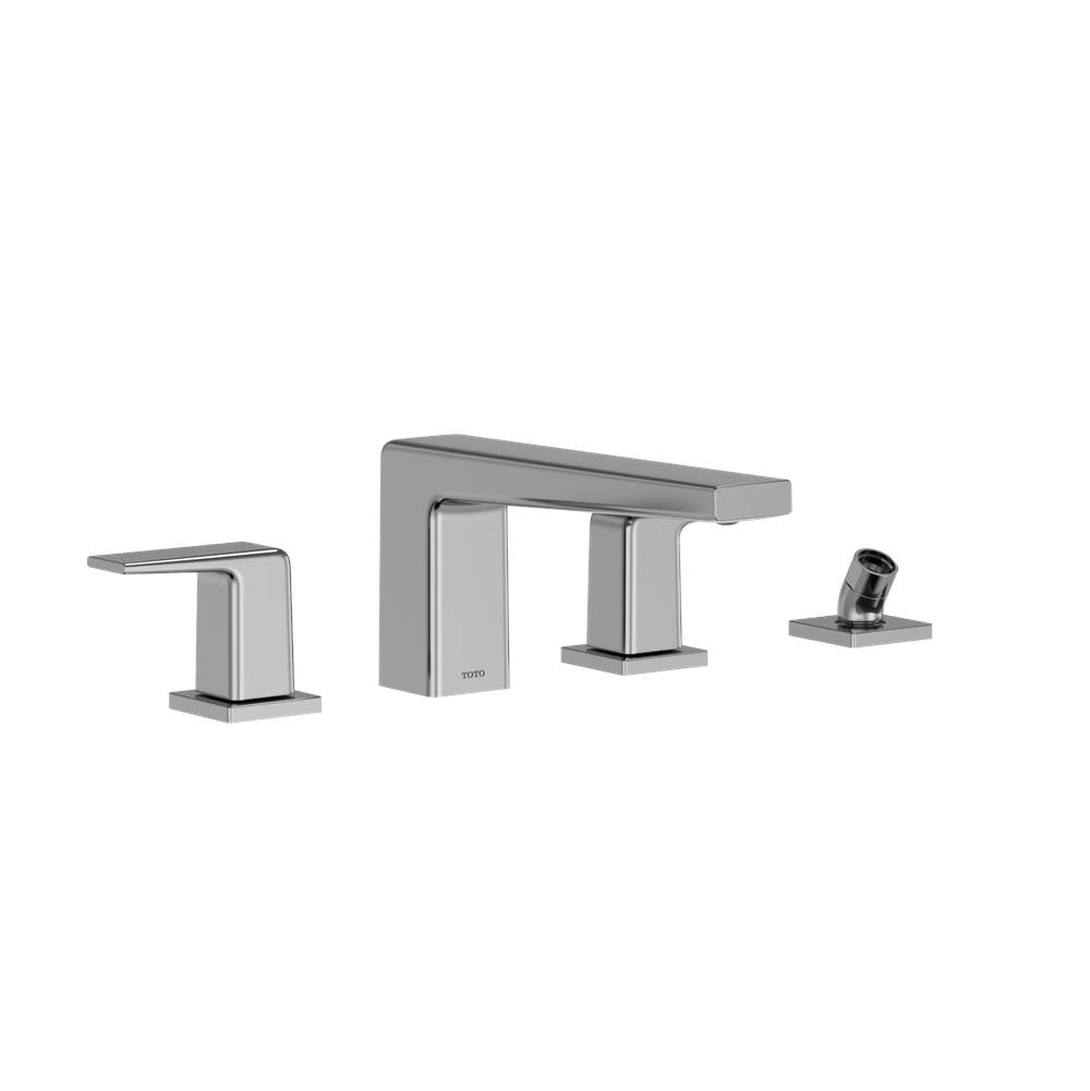 TOTO - Toto Gb Two-Handle Deck-Mount Roman Tub Filler Trim With Handshower, Polished Chrome - Polished Chrome