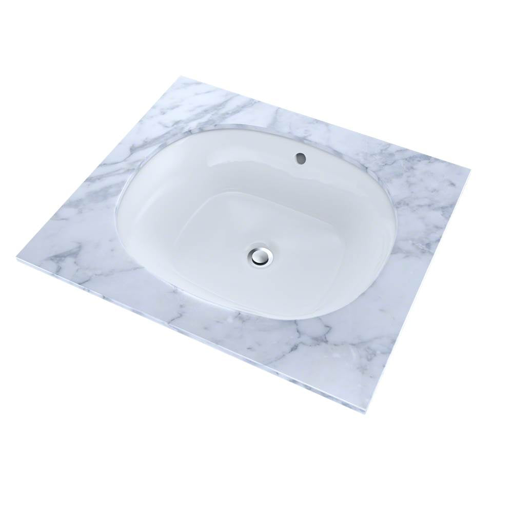 Toto MarisE 17-5/8'' X 14-9/16'' Oval Undermount Bathroom Sink With Cefiontect, Cotton White
