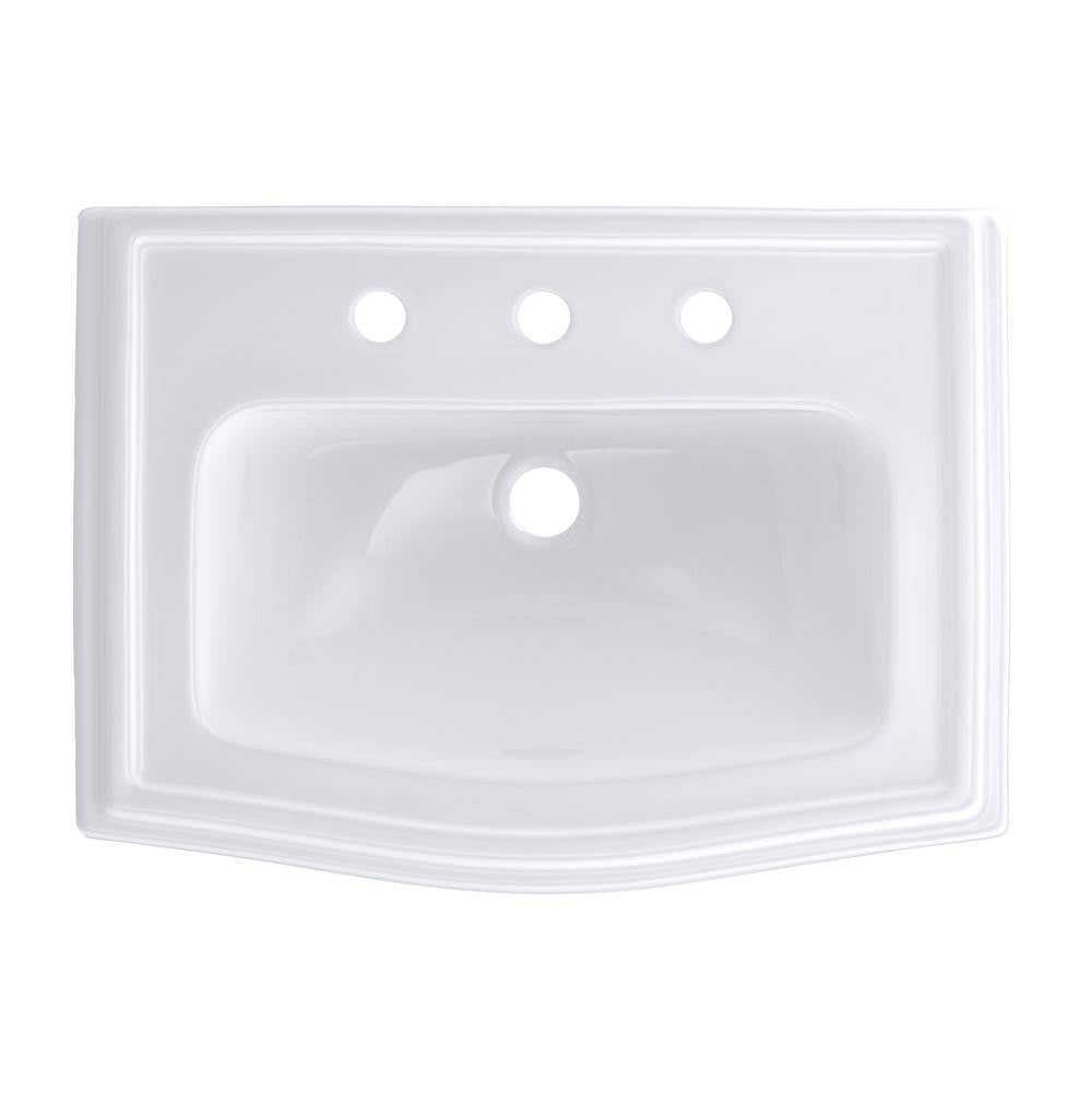 Toto Clayton Rectangular Self-Rimming Drop-In Bathrrom Sink For 8 Inch Center Faucets, Cotton White