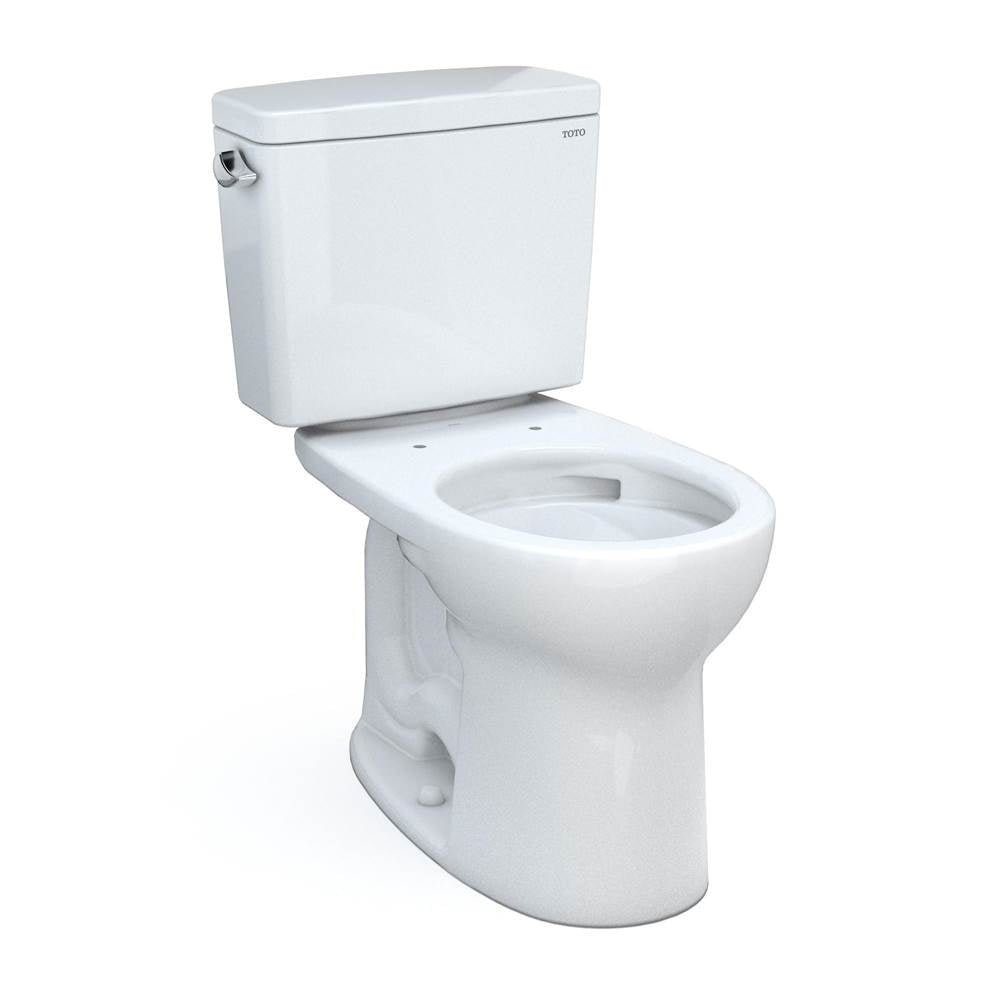TOTO - Toto Drake Two-Piece Round 1.6 Gpf Universal Height Tornado Flush Toilet With Cefiontect, Cotton White - Cotton White