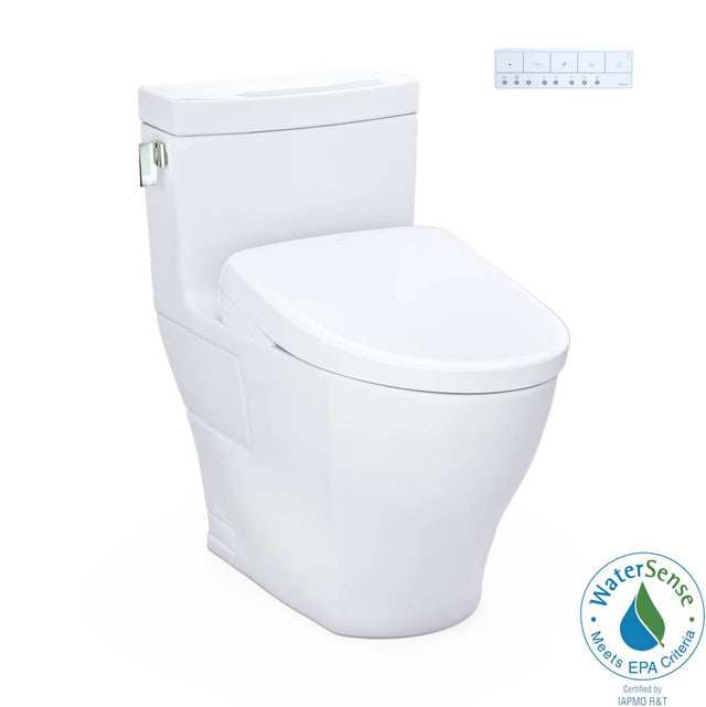 TOTO - TOTO WASHLET plus Legato One-Piece Elongated 1.28 GPF Toilet with Auto Flush S7A Contemporary Bidet Seat, Cotton White - MW6244736CEFGANo.01 - Cotton White