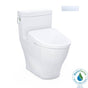 TOTO - TOTO WASHLET plus Legato One-Piece Elongated 1.28 GPF Toilet and Contemporary WASHLET S7A Contemporary Bidet Seat, Cotton White - MW6244736CEFGNo.01 - Cotton White