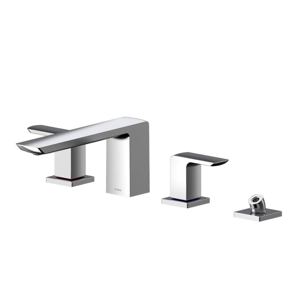 TOTO - Toto Gr Two-Handle Deck-Mount Roman Tub Filler Trim With Handshower, Polished Chrome - Polished Chrome