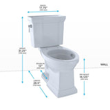 Toto Promenade II Two-Piece Elongated 1.28 Gpf Universal Height Toilet, Ebony