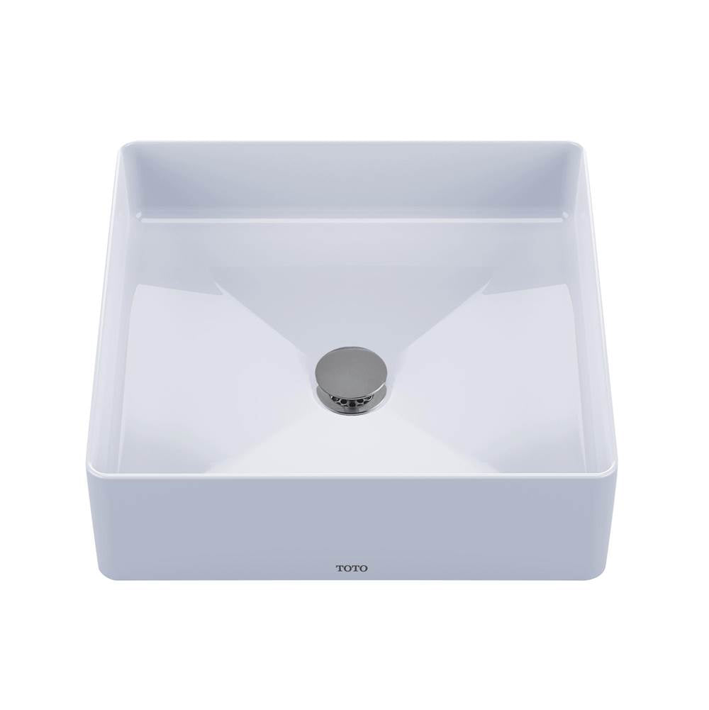TOTO - Toto ArvinaE Square Vessel Fireclay Bathroom Sink, Cotton White - Cotton White