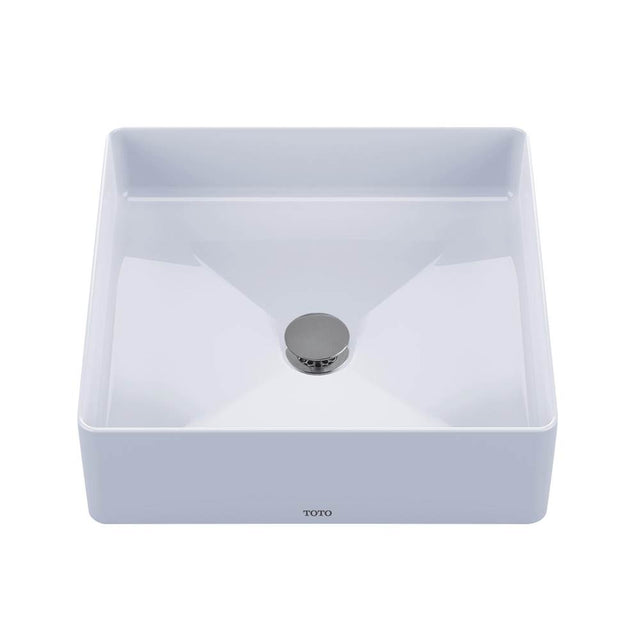 TOTO - Toto ArvinaE Square Vessel Fireclay Bathroom Sink, Cotton White - Cotton White