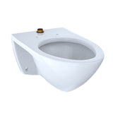 Toto Elongated Wall-Mounted Flushometer Toilet Bowl With Top Spud, Cotton White