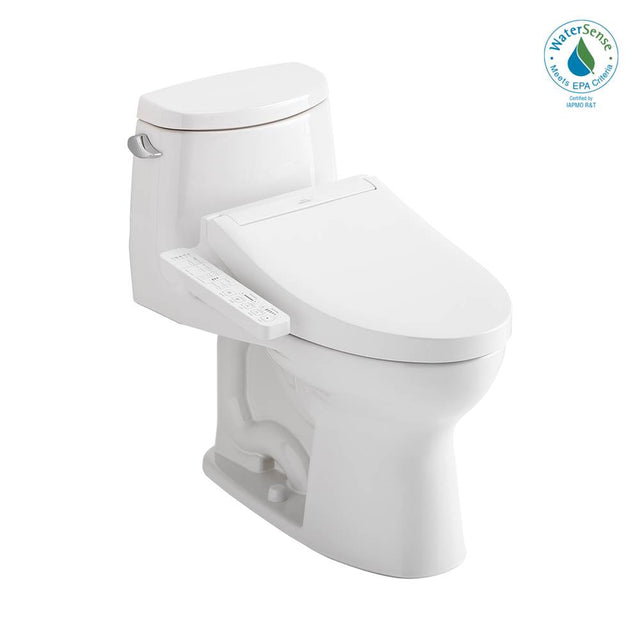 TOTO - Toto Washlet+ Ultramax II One-Piece Elongated 1.28 Gpf Toilet And Washlet+ C2 Bidet Seat, Cotton White - Cotton White