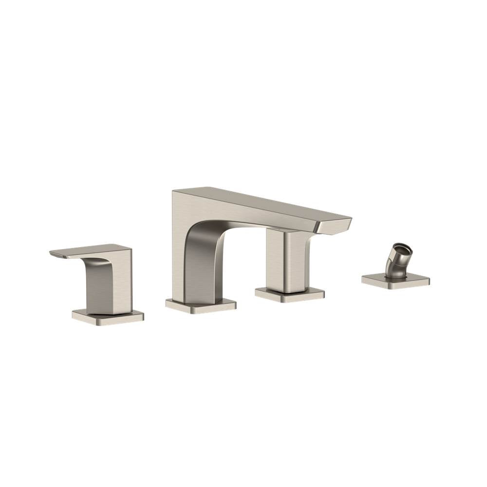 TOTO - Toto Ge Two-Handle Deck-Mount Roman Tub Filler Trim With Handshower, Brushed Nickel - Brushed Nickel