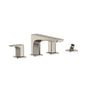 TOTO - Toto Ge Two-Handle Deck-Mount Roman Tub Filler Trim With Handshower, Brushed Nickel - Brushed Nickel