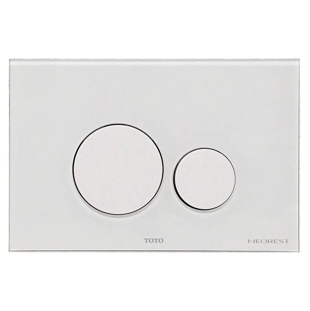 TOTO - Toto  Round Push Button Plate For Neorest In-Wall Tank Unit, White Glass - White