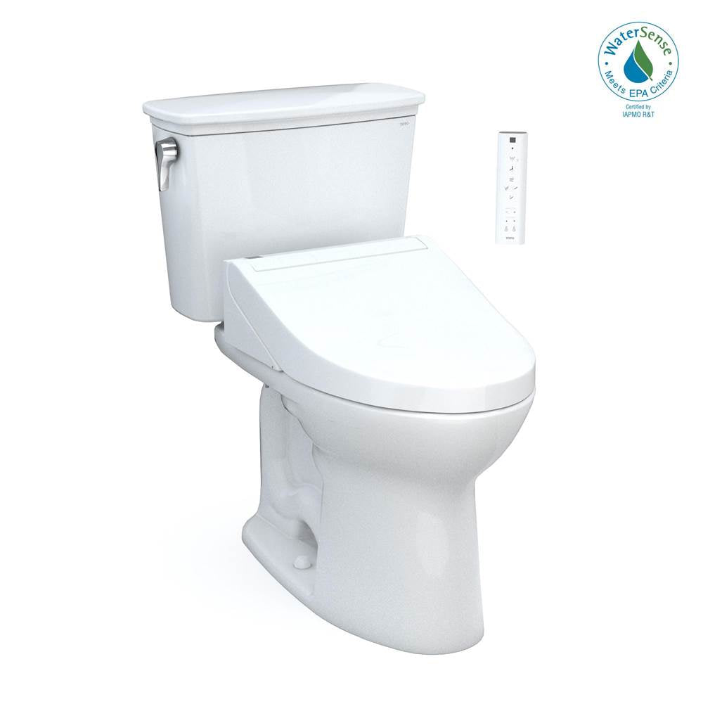 TOTO - Toto Drake Transitional Washlet+ Two-Piece Elongated 1.28 Gpf Universal Height Tornado Flush Toilet With C5 Bidet Seat, Cotton White - Cotton White