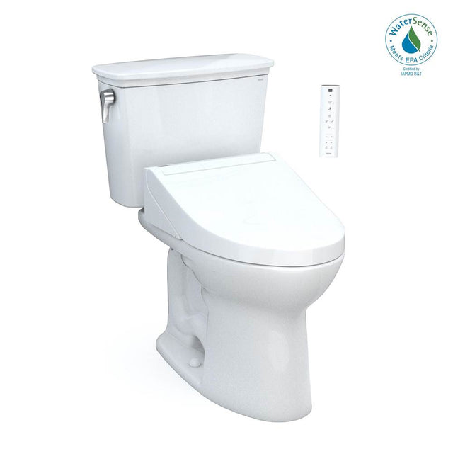 TOTO - Toto Drake Transitional Washlet+ Two-Piece Elongated 1.28 Gpf Tornado Flush Toilet With C5 Bidet Seat, Cotton White - Cotton White