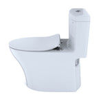 TOTO Aquia IV One-Piece Elongated Dual Flush 1.28 and 0.8 GPF Universal Height, WASHLET+ Ready Toilet with CEFIONTECT, Cotton White