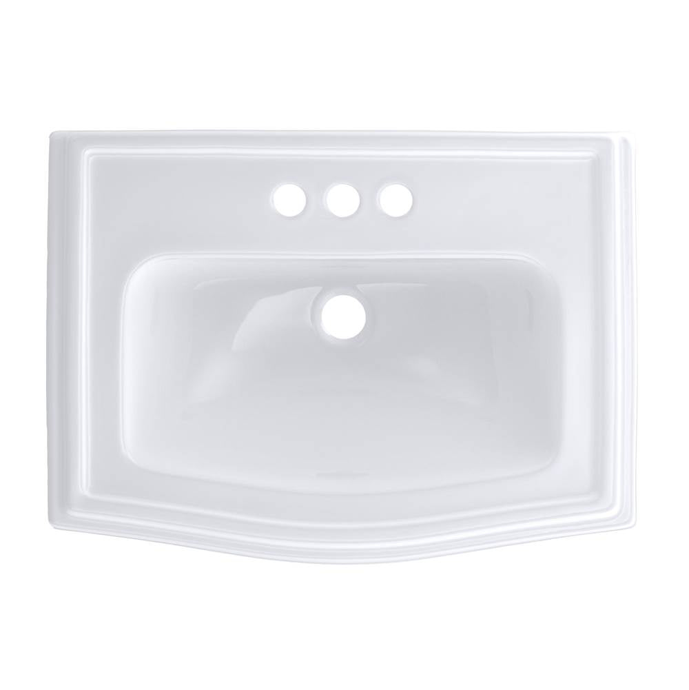 Toto Clayton Rectangular Self-Rimming Drop-In Bathroom Sink For 4 Inch Center Faucets, Cotton White