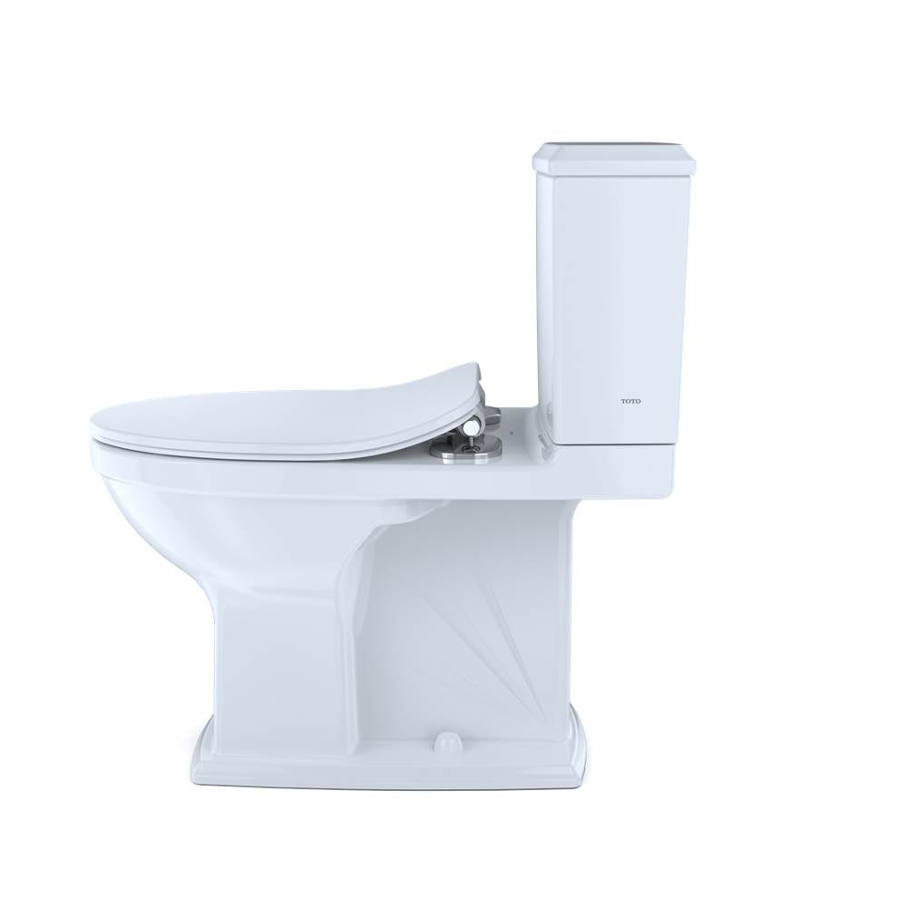TOTO Connelly Two-Piece Elongated Dual Flush 1.28 and 0.9 GPF Toilet with CEFIONTECT, WASHLET+ Ready, Cotton White