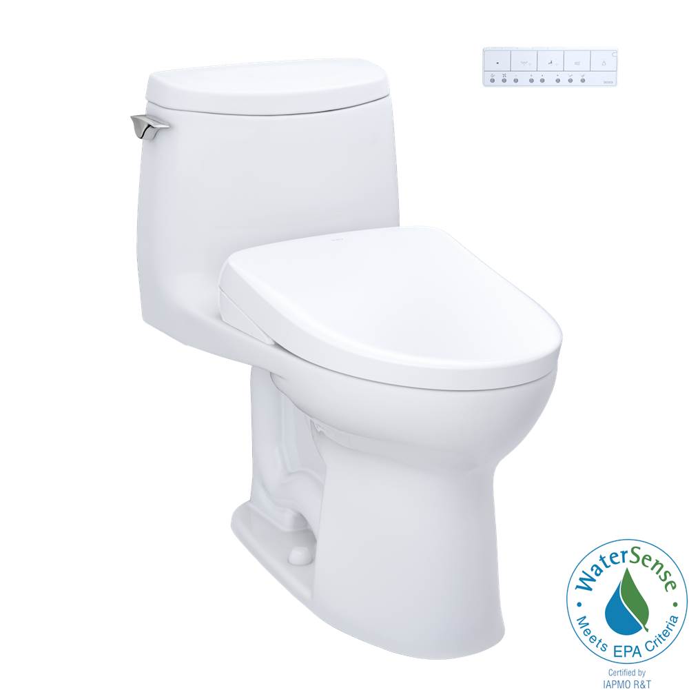 TOTO - TOTO WASHLET plus UltraMax II 1G One-Piece Elongated 1.0 GPF Toilet with Auto Flush WASHLET plus S7A Contemporary Bidet Seat, Cotton White - MW6044736CUFGANo.01 - Cotton White