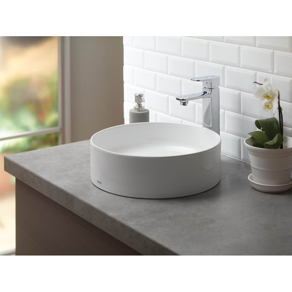Toto ArvinaE 16-9/16'' Round Vessel Bathroom Sink, Cotton White