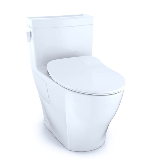 TOTO - TOTO Legato One-Piece Elongated 1.28 GPF Toilet with CEFIONTECT and SoftClose Seat, WASHLET+ Ready, Cotton White - Cotton White