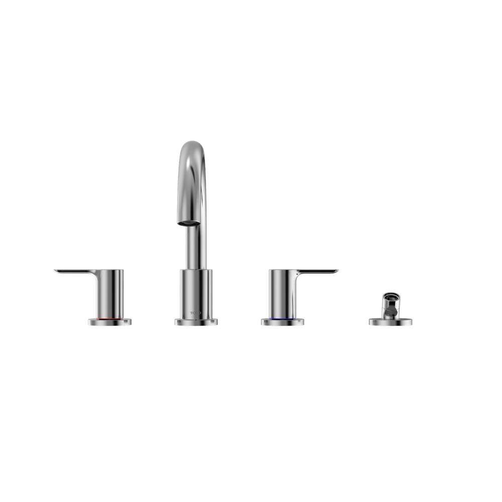 Toto Lb Two-Handle Deck-Mount Roman Tub Filler Trim With Handshower, Polished Chrome