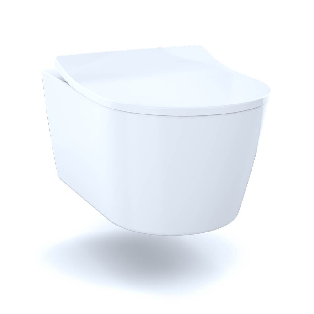 Toto Rp Wall-Hung Contemporary D-Shape Dual Flush 1.28 And 0.9 Gpf Toilet With Cefiontect, Cotton White