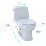 TOTO UltraMax One-Piece Round Bowl 1.6 GPF Toilet, Cotton White