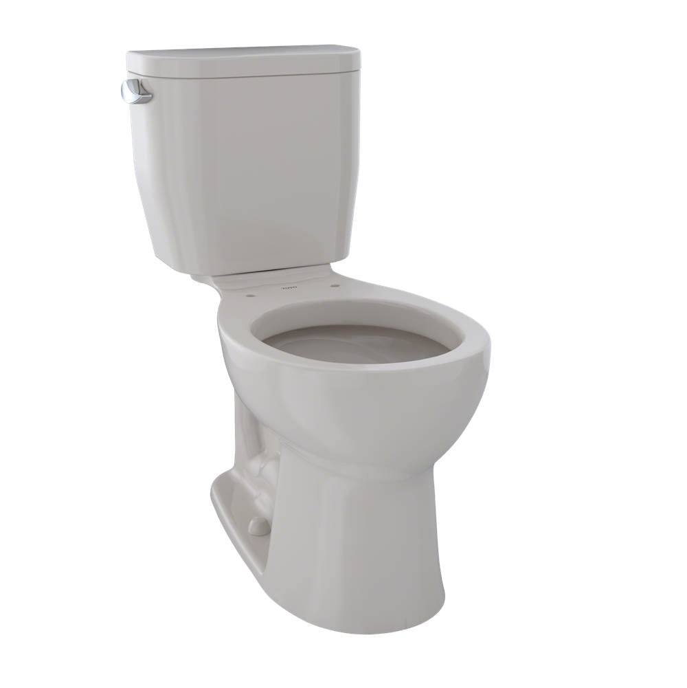 Toto EntradaE Two-Piece Round 1.28 Gpf Universal Height Toilet, Cotton White
