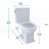 Toto Connelly Two-Piece Elongated Dual-Max, Dual Flush 1.28 And 0.9 Gpf Universal Height Toilet, Ebony
