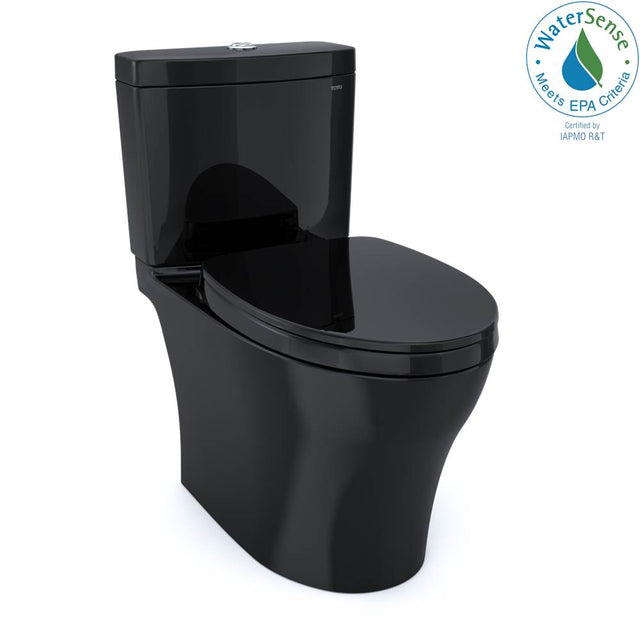 TOTO - TOTO Aquia IV Two-Piece Elongated Dual Flush 1.28 and 0.9 GPF Universal Height Toilet, WASHLET+ Ready, Ebony - Ebony