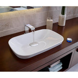 Toto Neorest Kiwami Rectangular Semi-Recessed Fireclay Vessel Bathroom Sink With Cefiontect, Cotton White