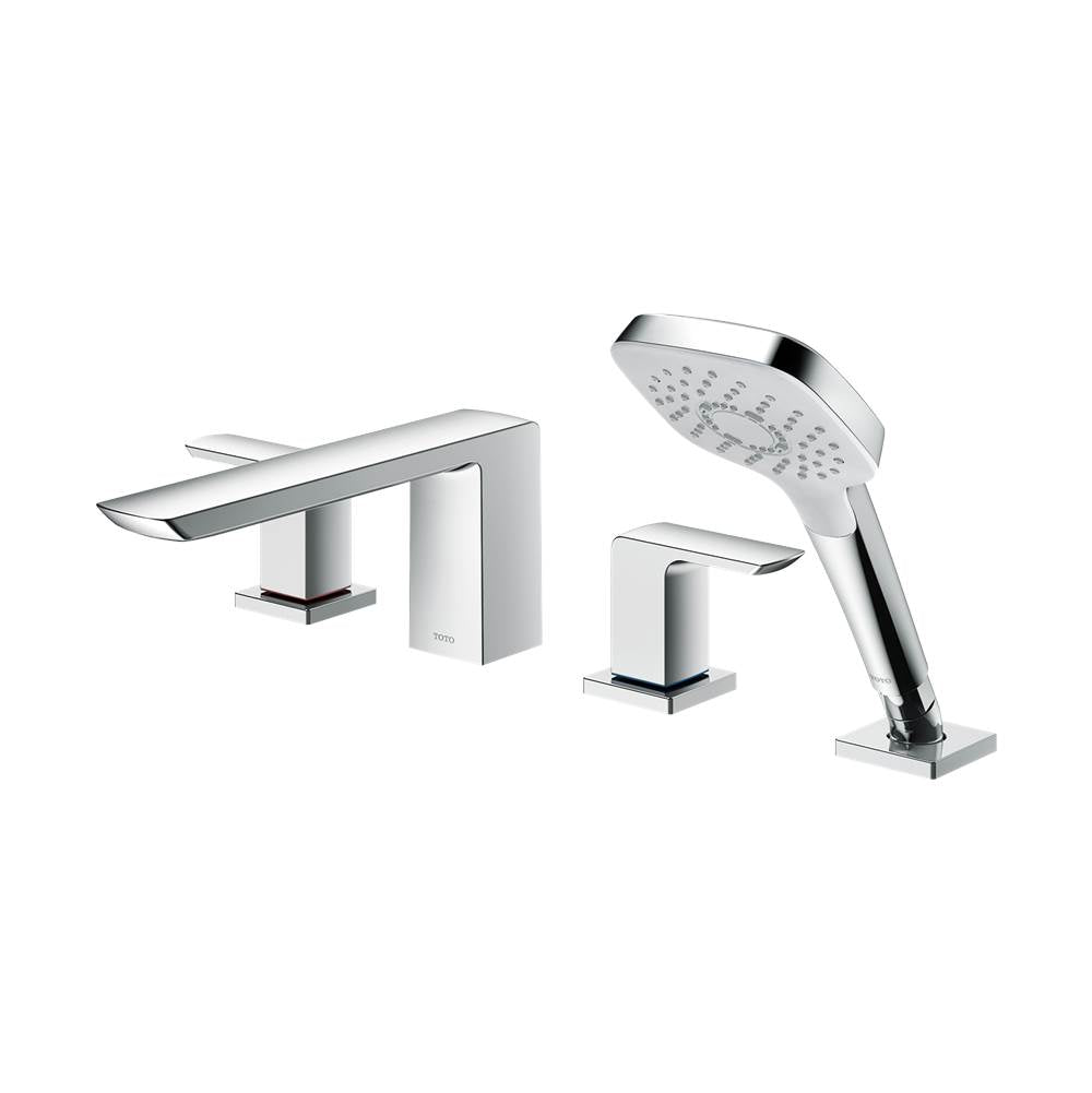Toto Gr Two-Handle Deck-Mount Roman Tub Filler Trim With Handshower, Brushed Nickel