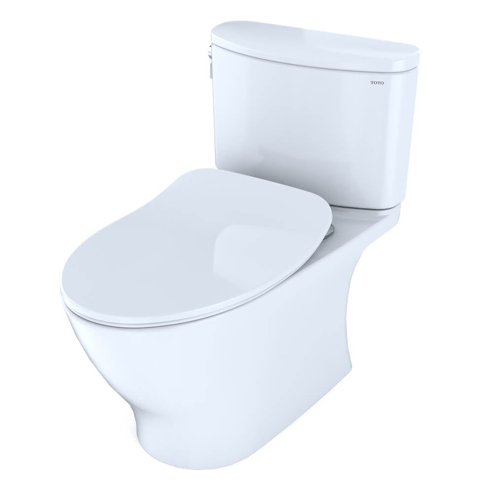 TOTO Nexus Two-Piece Elongated 1.28 GPF Universal Height Toilet with CEFIONTECT and SS234 SoftClose Seat, WASHLET+ Ready, Cotton White