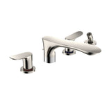 TOTO - Toto Go Two-Handle Deck-Mount Roman Tub Filler Trim With Handshower, Polished Nickel - Polished Nickel