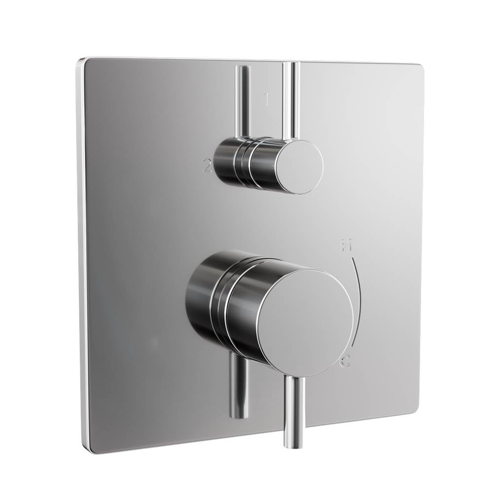 TOTO - TOTO Square Pressure Balance Valve with Diverter Trim, Polished Chrome - TBV02802U#CP - Polished Chrome
