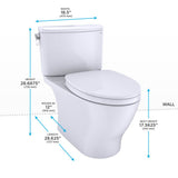 TOTO Nexus Two-Piece Elongated 1.28 GPF Universal Height Toilet with SS124 SoftClose Seat, WASHLET+ Ready, Ebony