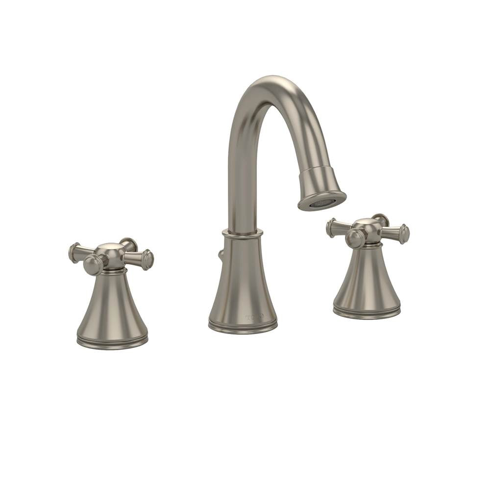 Toto Vivian Alta Two Cross Handle Widespread 1.2 Gpm Bathroom Sink Faucet, Brushed Nickel