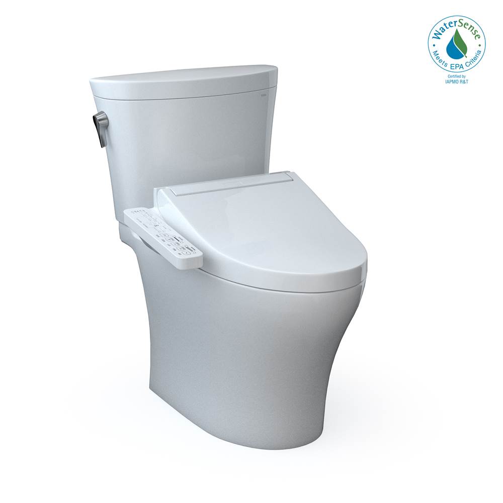 TOTO - Toto Washlet+ Aquia Iv Arc Two-Piece Elongated Dual Flush 1.28 And 0.9 Gpf Toilet With C2 Bidet Seat, Cotton White - Cotton White