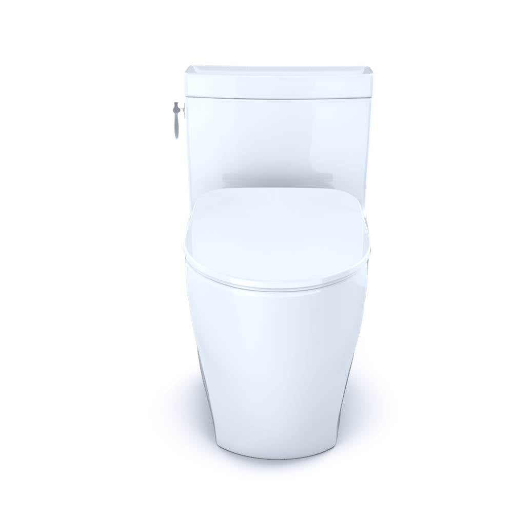 TOTO Aimes One-Piece Elongated 1.28 GPF Toilet with CEFIONTECT and SoftClose Seat, WASHLET+ Ready, Cotton White