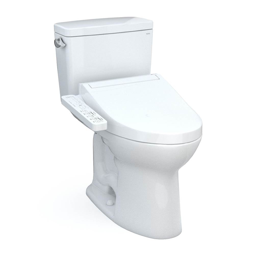 TOTO - Toto Drake Washlet+ Two-Piece Elongated 1.6 Gpf Universal Height Tornado Flush Toilet With C2 Bidet Seat, 10 Inch Rough-In, Cotton White - Cotton White