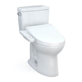 TOTO - Toto Drake Washlet+ Two-Piece Elongated 1.6 Gpf Universal Height Tornado Flush Toilet With C2 Bidet Seat, 10 Inch Rough-In, Cotton White - Cotton White
