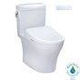 TOTO - TOTO WASHLET plus Aquia IV Cube Two-Piece Elongated Dual Flush 1.28 and 0.9 GPF Toilet with S7A Contemporary Bidet Seat, Cotton White - MW4364736CEMFGNNo.01 - Cotton White
