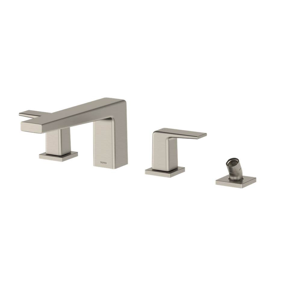 Toto Gb Two-Handle Deck-Mount Roman Tub Filler Trim With Handshower, Brushed Nickel