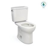 TOTO - Toto Drake Two-Piece Round 1.28 Gpf Universal Height Tornado Flush Toilet With Cefiontect, Colonial White - Colonial White