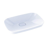 TOTO - Toto Neorest Kiwami Rectangular Semi-Recessed Fireclay Vessel Bathroom Sink With Cefiontect, Cotton White - Cotton White